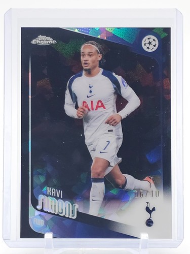 XAVI SIMONS 2025-26 TOPPS CHROME UCL SAPPHIRE SOCCER BLACK /10 #85 HOTSPUR Q5332