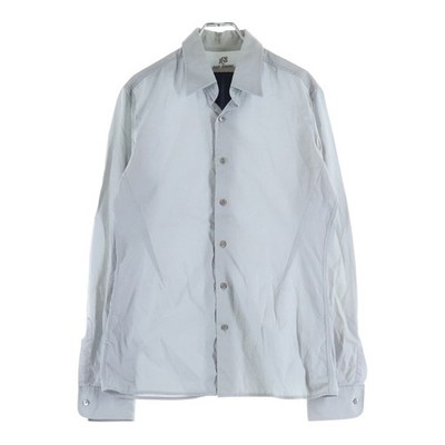 RAF SIMONS Stitch Button Down L s Shirt Embroidered Logo Stitched Long Used 4dbb