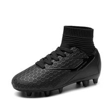 Boys Girls Soccer Cleats Youth Firm Groud Outdoor Sport Athletic High Top Foo...