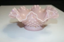 Vintage Pink Hobnail Milk Glass BASE for 3 Horn Epergne