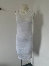 Crochet white mini dress size L cg25