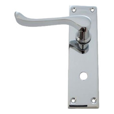 Bathroom Door Handle – Scroll – Chrome Plated (Pair)
