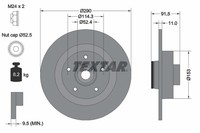 2X Textar 92316503 Bremsscheibe FüR Renault