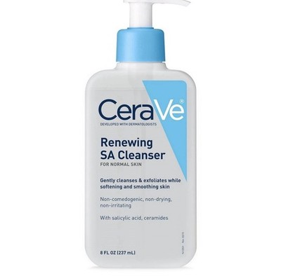 CeraVe SA Face Wash Salicylic Acid Cleanser with Hyaluronic Acid and Niacinamide