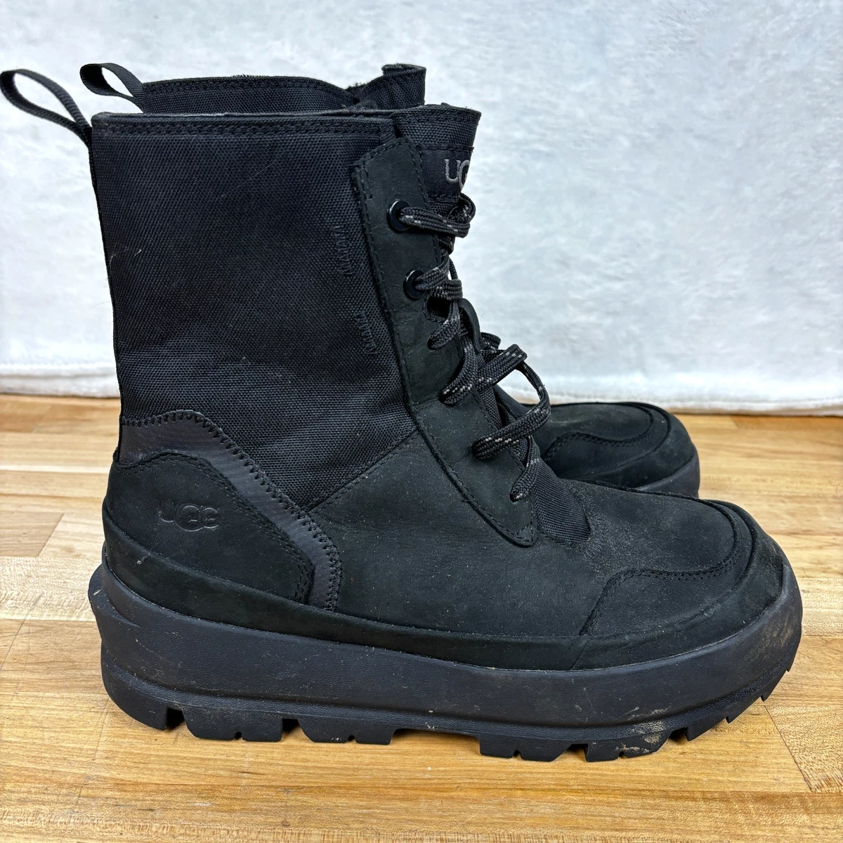 Womens Ugg Leather Lace-up Boots Size  7.5 Combat Outdoor Work UGG Australia Combat Boots for Women for sale - eBay main image 2
