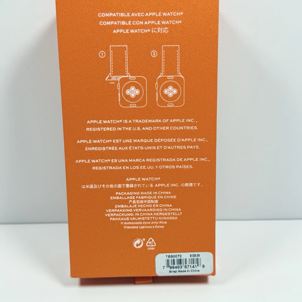 New-Tory Burch Miller TBS0072 Cream Braided Leather Apple Watch Band 38mm/40mm - Image 3 of 3