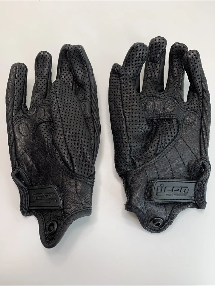 Icon Pursuit Gloves Perforated Leather Motorcycle w/ Knuckle Armor ~ Women Med. - Image 3 of 4