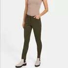 Theory Womens Seam Trouser Twill Bistretch Olive Green Career Pants Size 0