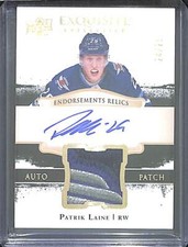 2017-18 Upper Deck Exquisite Patch Autograph #ER-PL Patrick Laine No 24 of 25