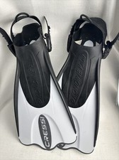 Cressi Rondine Palau Long Fin Snorkeling Italy Open Heel Black  White M/L