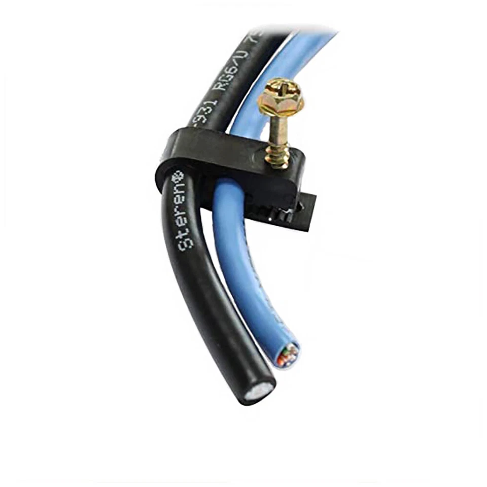 SatelliteSale Grip Clip Dual Cable Clips - Black 100 Count - Image 3 of 4