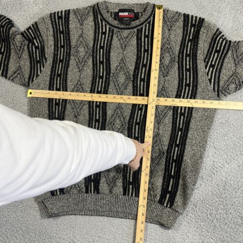 Vtg Bolder Dash Coogi Style Abstract Art Cotton Wool Sweater Crazy Hip Hop XL - Picture 4 of 6