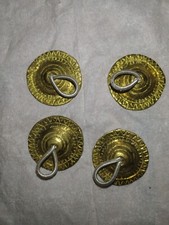 Vtg Solid Brass Egyptian Belly Dancing Finger Cymbals Castanets Zills Zils set/4