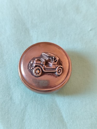 Signierte MK 900 Silber Runddeckel Pillendose Alt KFZ Auto Relief - Bild 2 von 13