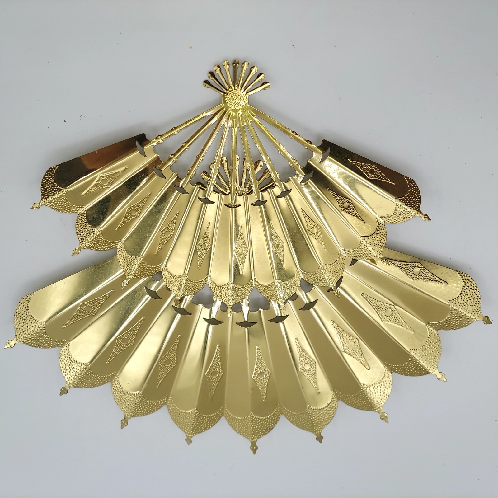 Vintage 2 Home Interior metal Fan Wall Art Decor Hanging brass Asian eBay