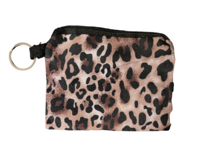 Small Multicolor Zippered Nylon Change Purse w/ Key Ring - New - Style A