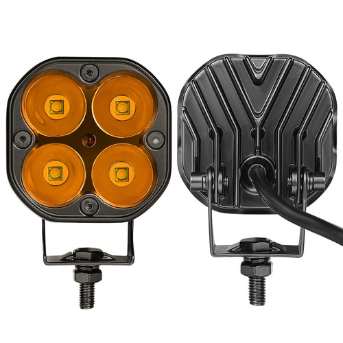 2X 80W 3inch Amber LED Fog Reverse Lamps Cube Pods Work Lights Spot