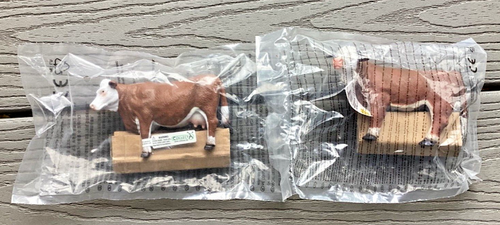 COLLECTA MINATURES COLLECTION FARM ANIMALS BROWN & WHITE HEREFORD COW & BULL SET - Picture 4 of 9