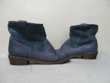 Coolway Blue Leather Canvas Ankle Boots Womens Size 36 EUR