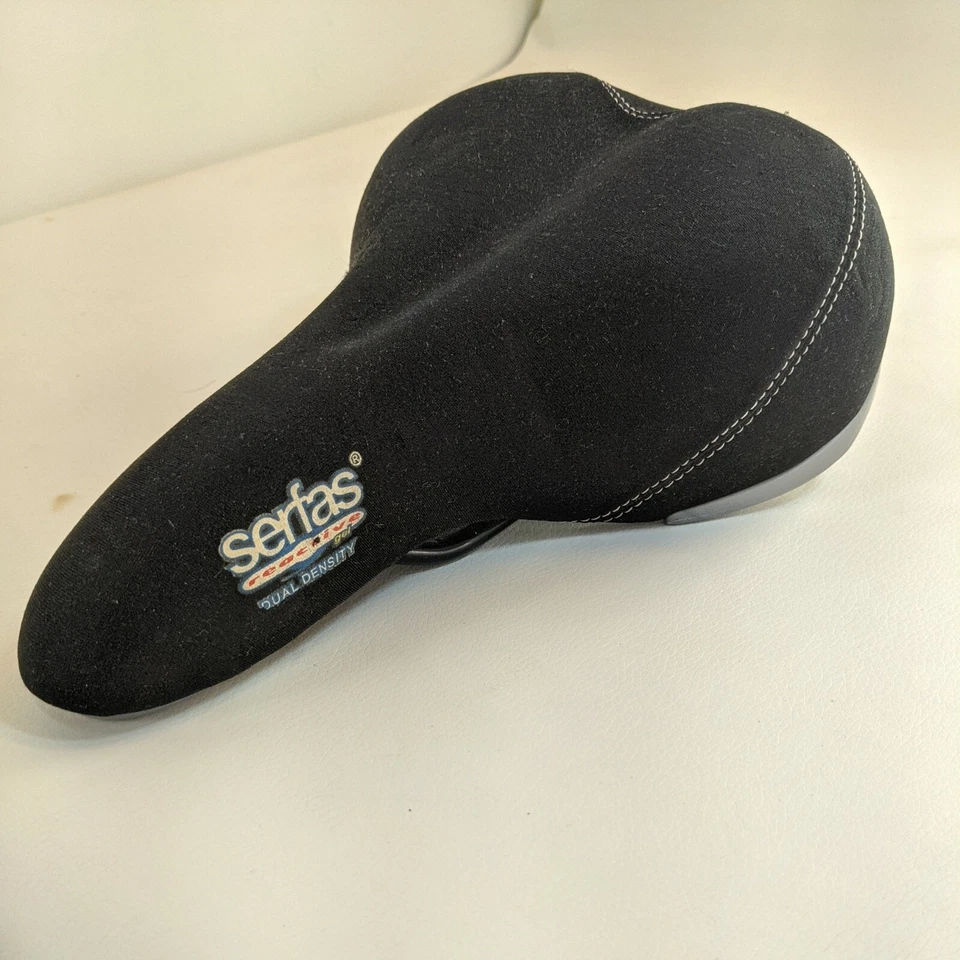 Sillín de bicicleta Serfas DDM de doble densidad para hombre - negro - recorte, usado, excelente estado. Foto 2 de 4