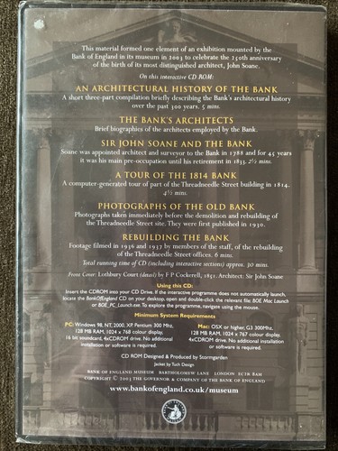 Architecture of the Bank of England CD-ROM NEW SEALED FREE UK POST RARE 2003 - 第 2/2 張圖片