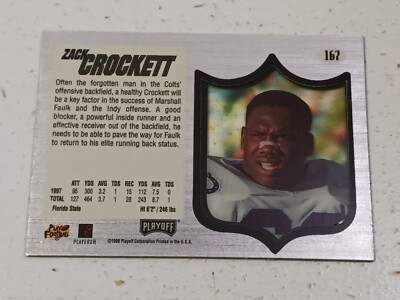 Zack Crockett Indianapolis Colts 1998 Playoff Absolute SSD Card