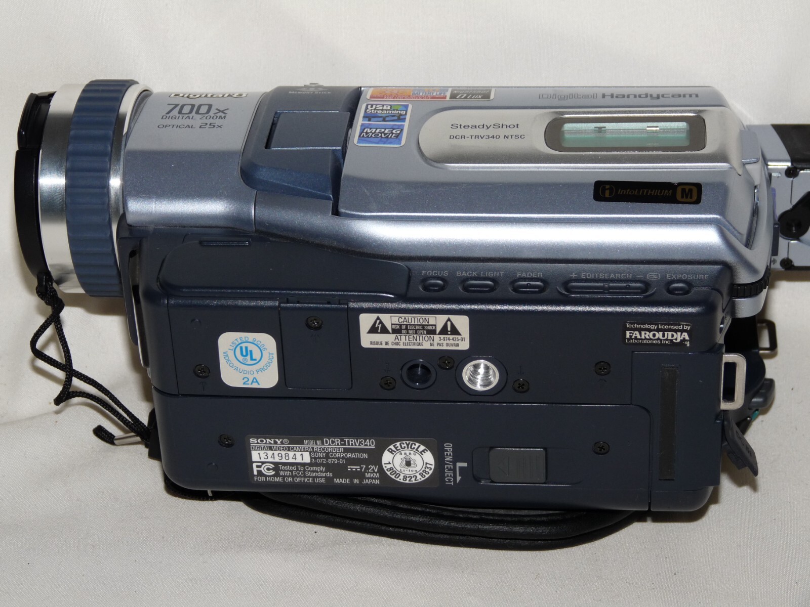 Sony DCRTRV340 Digital8 HI8 8mm Video8 Camcorder VCR Player Video