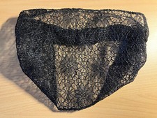 Breites Haarband mit Gummizug, Stirnband, Spitze, schwarz