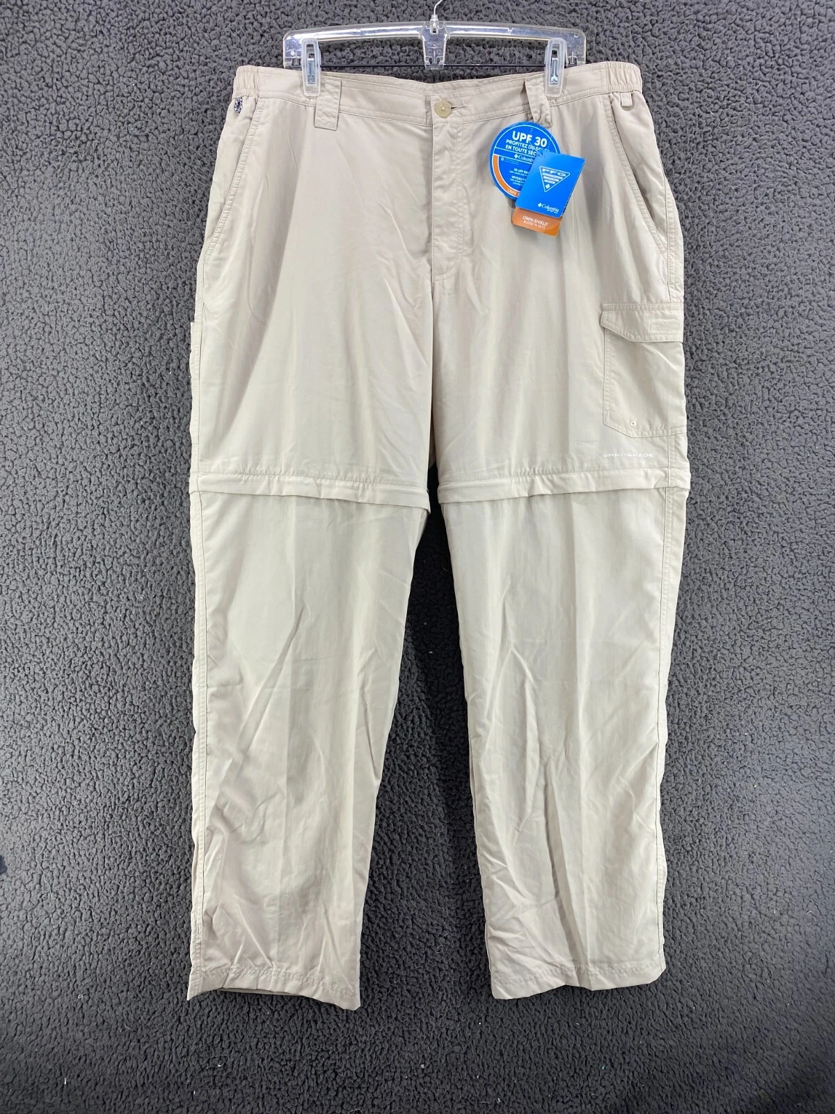 Columbia PFG Size 40x34 Khaki Blood N Guts Resist Omni Shade Convertible Pants