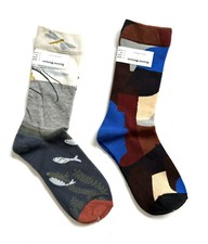 Bonne Maison socks SOFT cotton Dragonfly Fish/Abstract Color Blocks EU36-38