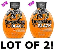 2 PACK Ed Hardy Upgrade To Black 1 Hour Power Bronzer Indoor Tanning Bed Lotion