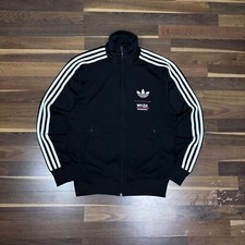 Adidas Originals Vintage Y2K Track Jacket "Red Line Recordings" Black Men Sz S-M