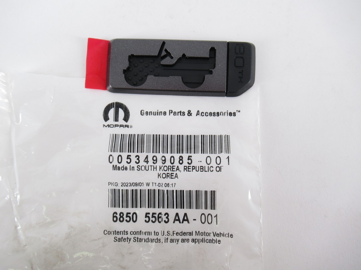 Genuine OEM Mopar Jeep 68505563AA Driver LH Door Emblem Badge | eBay