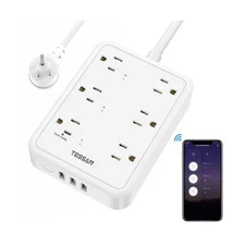 Smart Power Strip, TESSAN WiFi Flat Plug Strip with 3 Smart Outlets and 3 USB...