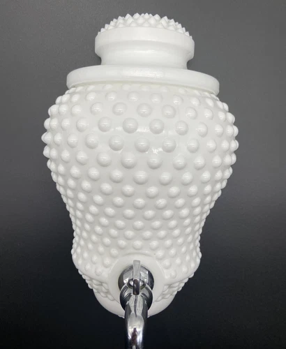 Vintage Fenton Milk Glass Hobnail Lavabo Water Fountain Wall Mount Dispenser