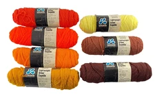 LeeWards Sayelle Yarn Acrylic  Dupont Orlon Lot of 7 Orange Brown Yellow