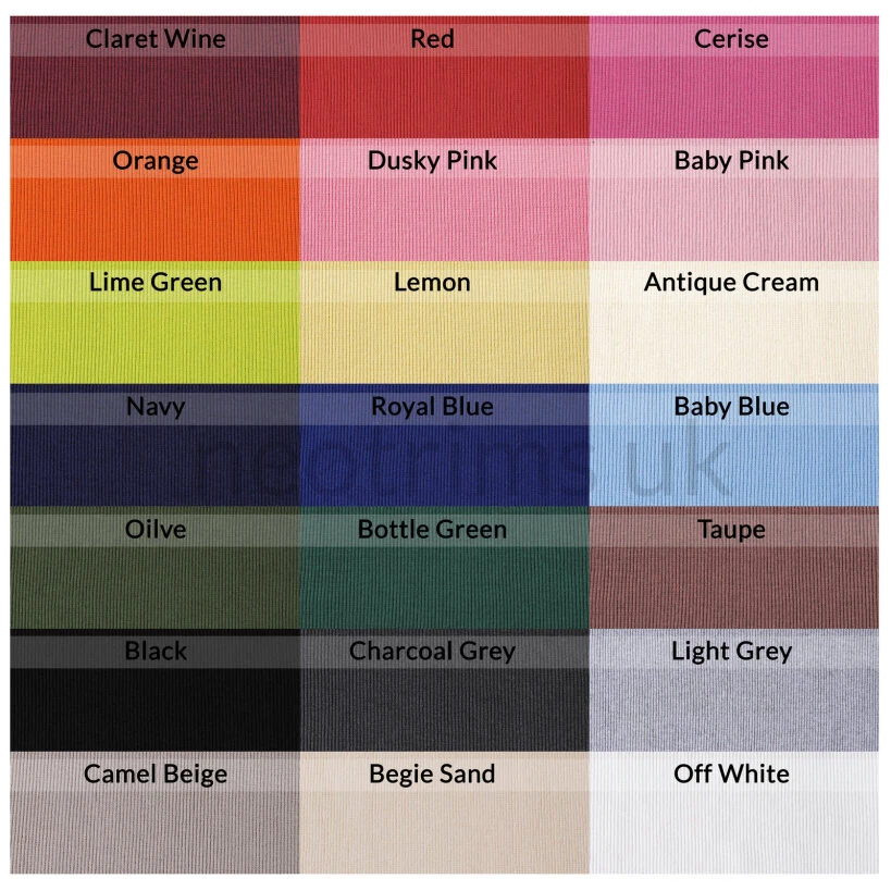 Rib Knit Ribbing Fabric,Apparel or Trim Cuffs,Waistbands,Cotton Spandex Stretch - image 2 of 4