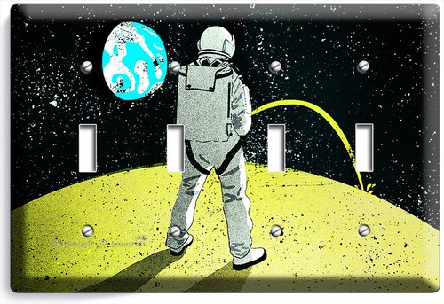 FUNNY NASA ASTRONAUT MOON SPACE UNIVERSE LIGHT SWITCH OUTLET WALL PLATE HD DECOR - Picture 15 of 34