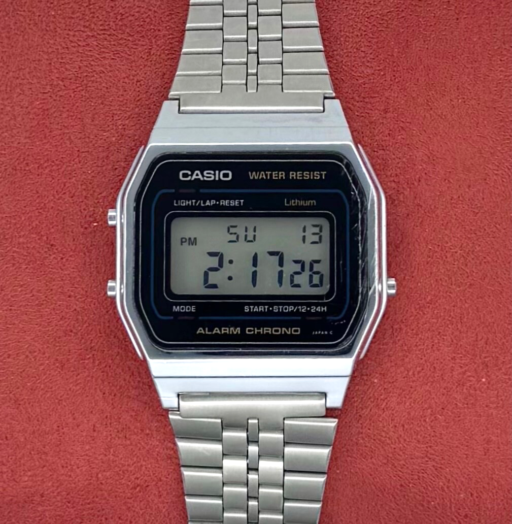 Vintage Casio A155W (593) Digital Alarm/Chronograph Men's