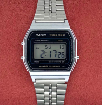 Vintage Casio A155W (593) Digital Alarm/Chronograph Men's