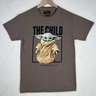 Baby Yoda The Mandalorian The Child Star Wars Men's T shirt Size