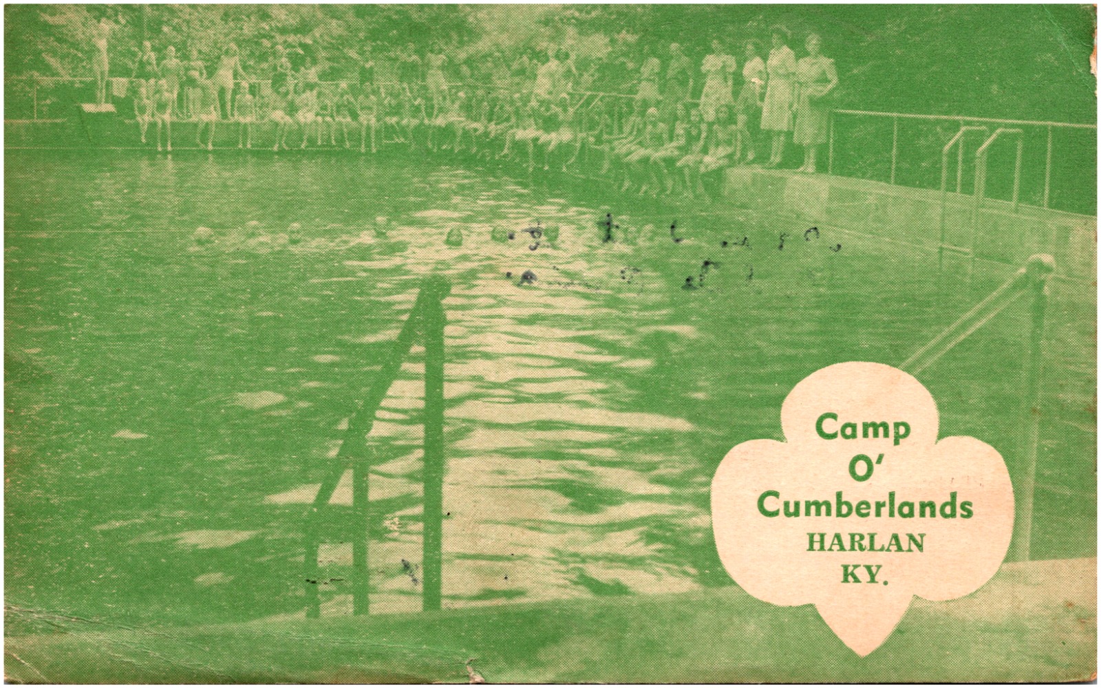 Camp O' Cumberlands in Harlan Kentucky KY Swimming Pool 1949 Postcard