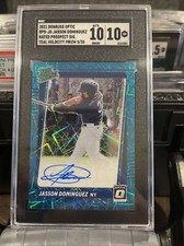 2021 donruss optic Jasson Dominguez Rated Prispect teal velocity auto /35