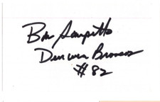 Bob Scarpitto Signed Index Card / Autographed NFL Football San Diego Chargers