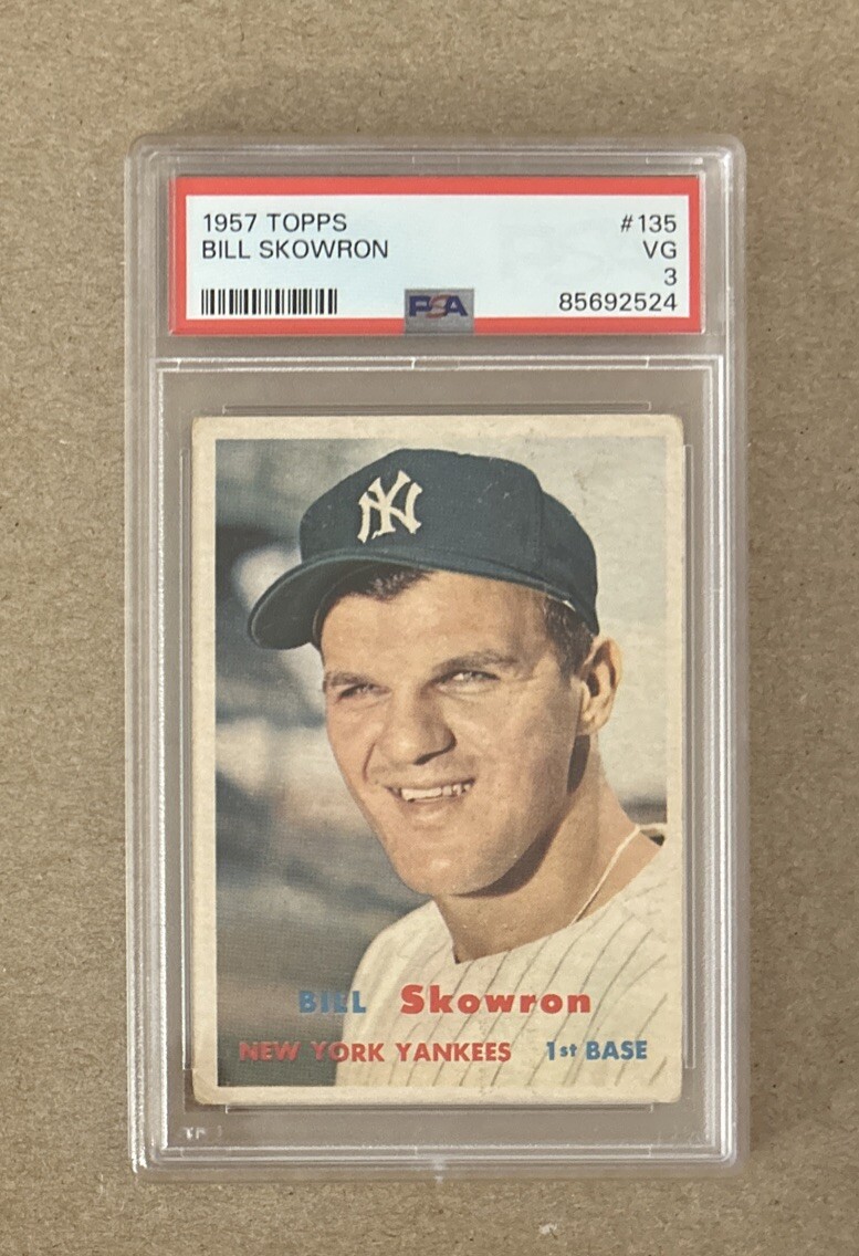 1957 Topps Baseball Bill Skowron New York Yankees Card #135 PSA 3