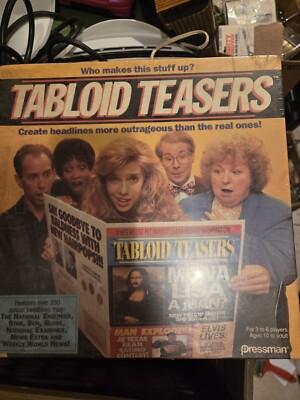 VINTAGE 1991 TABLOID TEASERS BOARD GAME #3655 /PRESSMAN YELLOW BOX EDITION 
