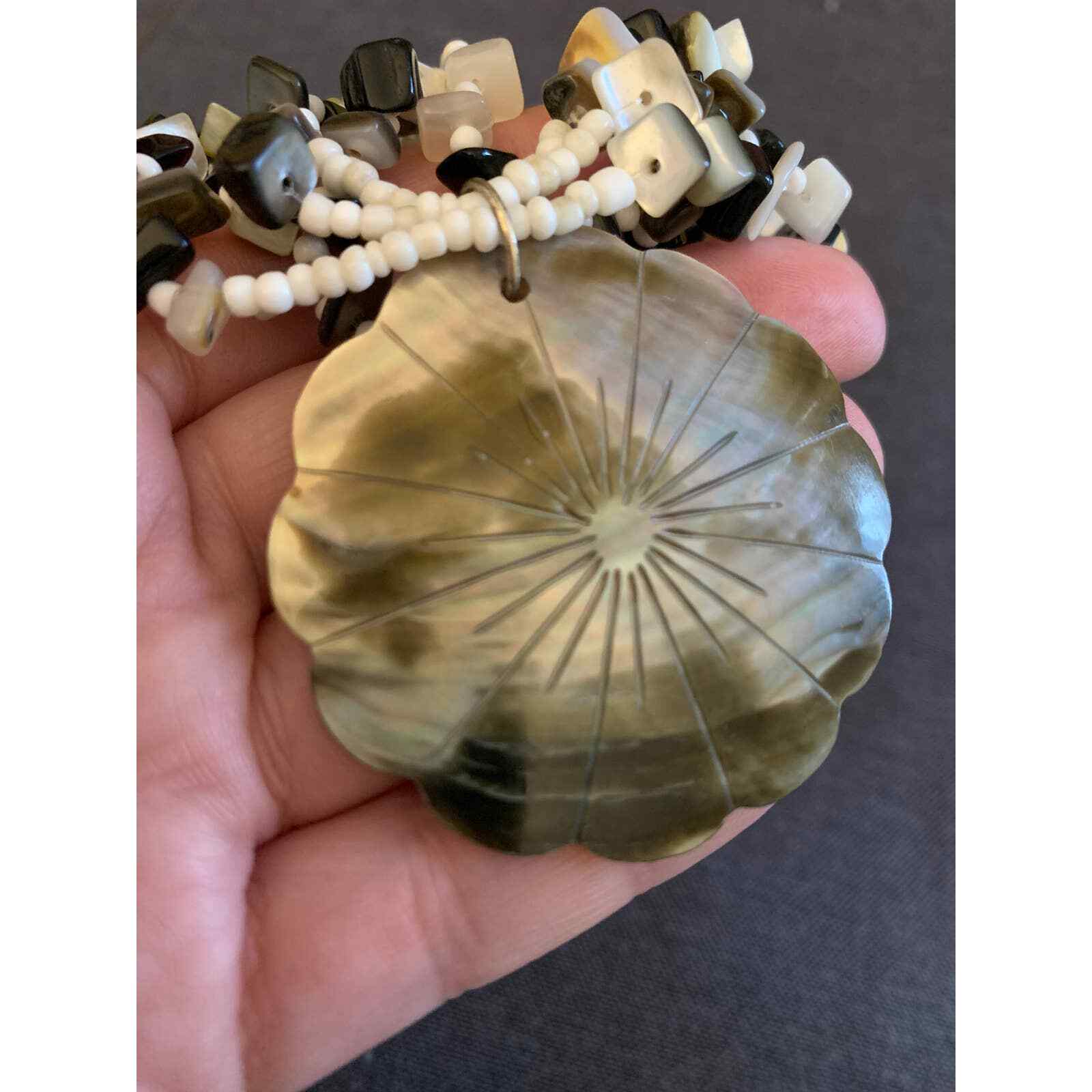 Shell necklace beaded multi strand - image 5