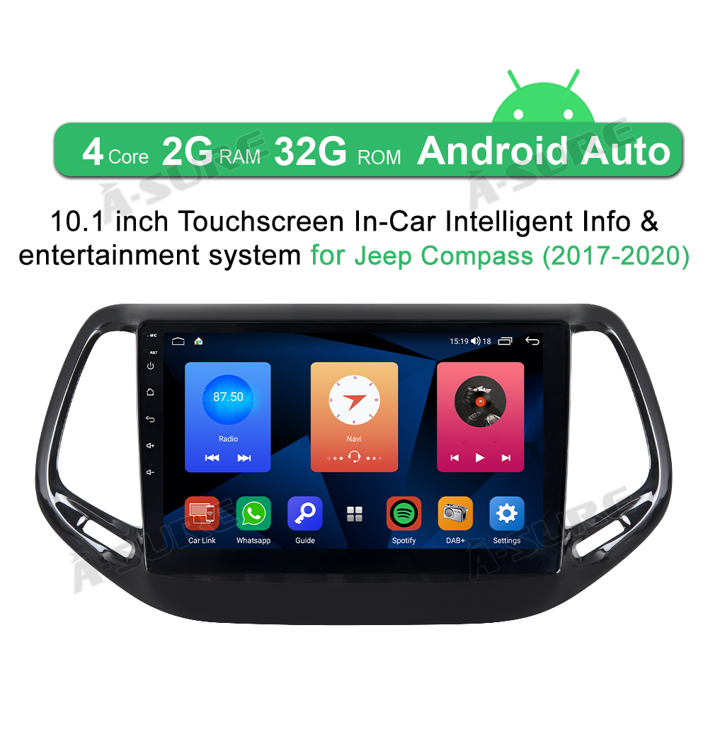 for Jeep Compass 20172020 Wireless Carplay Android 10 Car Stereo Radio