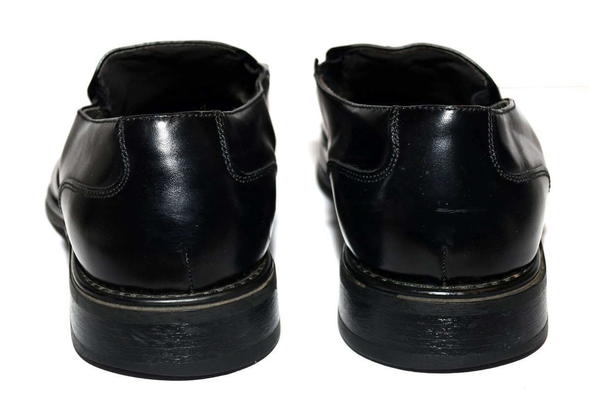 Alfani Forum Black Leather Square Bike Toe Slip On Loafers  display picture 1