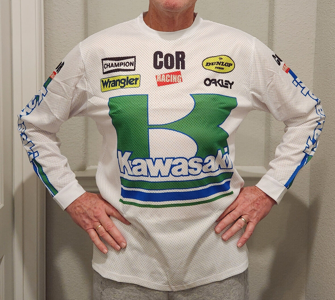 New Reproduction Vintage KAWASAKI Shirt, Mens XL, MX Motocross Twinshock New Reproduction Vintage KAWASAKI Shirt, Mens XL, MX Motocross Twinshock